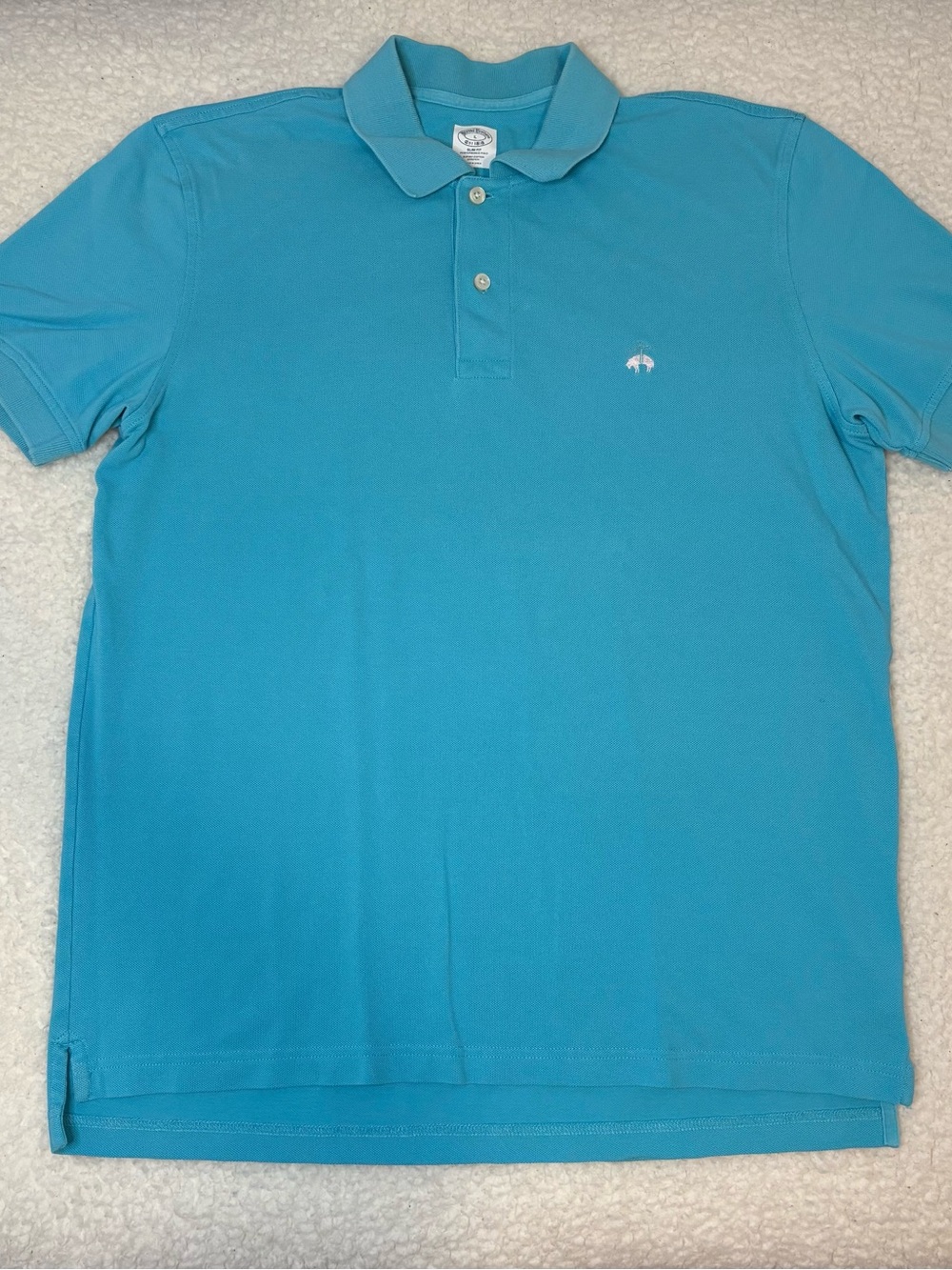 Brooks Brothers Men Blue Cotton Short Sleeve Performance Polo Shirt